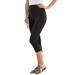 Plus Size Women's Essential Stretch Capri Legging by Roaman's in Black (Size 12) Activewear Workout Yoga Pants