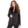 Plus Size Women's Faux-Fur Cardigan by Roaman's in Black (Size 12) Sweater