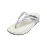 Extra Wide Width Women's The Sporty Slip On Thong Sandal by Comfortview in Silver (Size 11 WW)