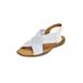 Wide Width Women's The Celestia Sling Sandal by Comfortview in White Metallic (Size 8 W)