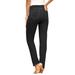 Plus Size Women's Invisible Stretch® Contour Straight-Leg Jean by Denim 24/7 in Black Denim (Size 14 T)