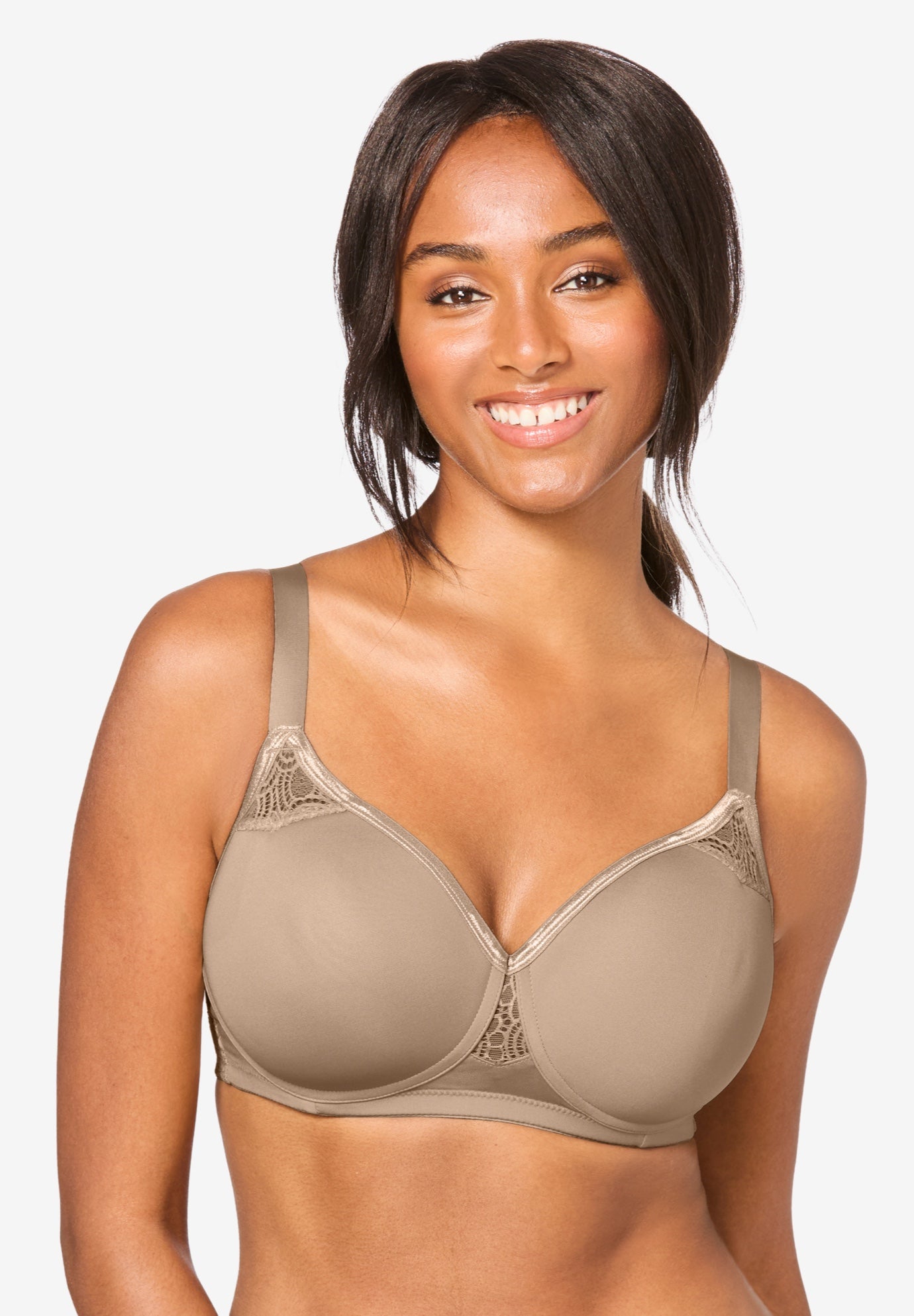 Plus Size Women's Stay-Cool Wireless Wicking T-Shirt Bra by Comfort Choice in Nude (Size 44 C)