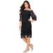 Plus Size Women's Off-The-Shoulder Lace Dress by Roaman's in Black (Size 16 W)