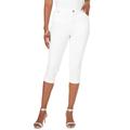Plus Size Women's Invisible Stretch® Contour Capri Jean by Denim 24/7 in White Denim (Size 32 W) Jeans