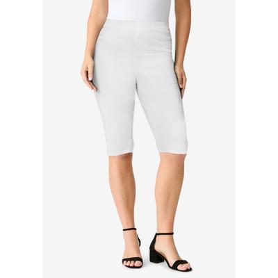 Plus Size Women's Plus Size Comfort Stretch Bermuda Jean Short by Denim 24/7 by Roamans in White Denim (Size 26 W)