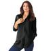 Plus Size Women's Long-Sleeve Kate Big Shirt by Roaman's in Black (Size 38 W) Button Down Shirt Blouse