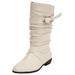 Extra Wide Width Women's The Heather Wide Calf Boot by Comfortview in Winter White (Size 9 1/2 WW)