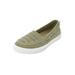 Wide Width Women's The Analia Slip-On Sneaker by Comfortview in Olive (Size 9 1/2 W)