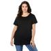 Plus Size Women's Crewneck Ultimate Tee by Roaman's in Black (Size 6X) Shirt