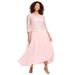 Plus Size Women's Lace Popover Dress by Roaman's in Pale Blush (Size 16 W) Formal Evening