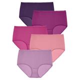 Plus Size Women's Nylon Brief 5-Pack by Comfort Choice in Purple Multi Pack (Size 16) Underwear
