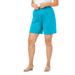 Plus Size Women's Soft Knit Short by Roaman's in Ocean (Size L) Pull On Elastic Waist