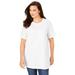 Plus Size Women's Crewneck Ultimate Tee by Roaman's in White (Size 6X) Shirt
