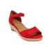 Wide Width Women's The Charlie Espadrille by Comfortview in Red (Size 9 1/2 W)