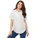 Plus Size Women's Short-Sleeve Kate Big Shirt by Roaman's in White (Size 38 W) Button Down Shirt Blouse