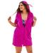 Plus Size Women's Hooded Terry Swim Cover Up by Swim 365 in Bright Fuchsia (Size 18/20) Swimsuit Cover Up