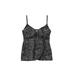 Plus Size Women's Bra-Size Wrap Tankini Top by Swim 365 in Black White Leopard Print (Size 40 DDD)