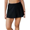 Plus Size Women's A-Line Swim Skirt with Built-In Brief by Swim 365 in Black (Size 28) Swimsuit Bottoms