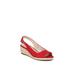 Wide Width Women's Socialite Wedge Sandal by LifeStride in Fire Red (Size 9 W)