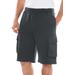 Men's Big & Tall Fleece 10" Cargo Shorts by KingSize in Heather Charcoal (Size 2XL)