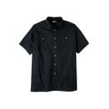 Men's Big & Tall Short-Sleeve Pocket Sport Shirt by KingSize in Black (Size XL)