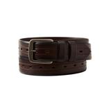 Men's Big & Tall Stitched Leather Belt by KingSize in Brown (Size 60/62)