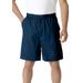 Men's Big & Tall Knockarounds® 8" Full Elastic Plain Front Shorts by KingSize in Navy (Size 2XL)