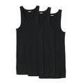 Men's Big & Tall Ribbed Cotton Tank Undershirt 3-Pack by KingSize in Black (Size 5XL)