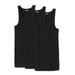 Men's Big & Tall Ribbed Cotton Tank Undershirt 3-Pack by KingSize in Black (Size 5XL)