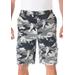 Men's Big & Tall 10" Side Elastic Canyon Cargo Shorts by KingSize in Steel Camo (Size 64)