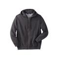 Men's Big & Tall Fleece Zip-Front Hoodie by KingSize in Heather Charcoal (Size 9XL) Fleece Jacket