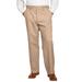 Men's Big & Tall Relaxed Fit Wrinkle-Free Expandable Waist Plain Front Pants by KingSize in Dark Khaki (Size 62 38)