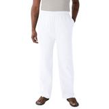 Men's Big & Tall Elastic Waist Gauze Cotton Pants by KS Island in White (Size 8XL)