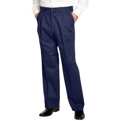 Men’s Big & Tall Relaxed Fit Wrinkle-Free Expandable Waist Pleated Pants by KingSize in Navy (Size 48 40)