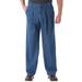 Men's Big & Tall Relaxed Fit Comfort Waist Pleat-Front Expandable Jeans by KingSize in Stonewash (Size 58 38)