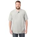 Men's Big & Tall Shrink-Less™ Piqué Polo Shirt by KingSize in Heather Grey (Size 3XL)