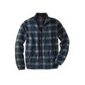 Men's Big & Tall Explorer Plush Fleece Full-Zip Fleece Jacket by KingSize in Navy Plaid (Size 4XL)