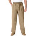 Men's Big & Tall Knockarounds® Full-Elastic Waist Pants in Twill or Denim by KingSize in Khaki (Size 9XL 38)