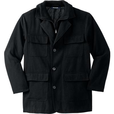 Men's Big & Tall Multi-pocket Inset Jacket by KingSize in Black (Size 8XL) Coat