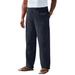 Men's Big & Tall Elastic Waist Gauze Cotton Pants by KS Island in Black (Size XL)