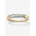 Men's Big & Tall 10K Yellow Gold Diamond Accent "Lord's Prayer" Cross Ring by PalmBeach Jewelry in Gold (Size 13)