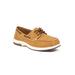 Wide Width Men's Deer Stags® Lace-Up Boat Shoes by Deer Stags in Light Tan (Size 10 1/2 W)