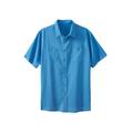 Men's Big & Tall Short-Sleeve Linen Shirt by KingSize in Pacific Blue (Size 3XL)