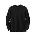 Men's Big & Tall Liberty Blues™ Easy-Care Ribbed Knit Henley by Liberty Blues in Black (Size L) Henley Shirt