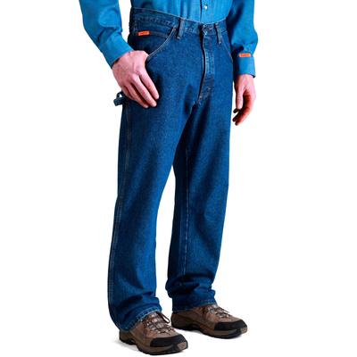 Men's Big & Tall Wrangler® Flame Resistant Carpenter Jeans by Wrangler in Antique Indigo (Size 44 34)