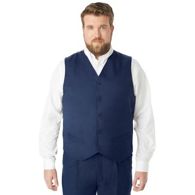 Men's Big & Tall KS Signature Easy Movement® 5-Button Suit Vest by KS Signature in Navy (Size 60)