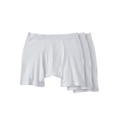 Men’s Big & Tall Cotton Cycle Briefs 3-Pack by KingSize in White (Size 3XL) Underwear