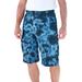 Men's Big & Tall Fleece 10" Cargo Shorts by KingSize in Navy Marble (Size 8XL)