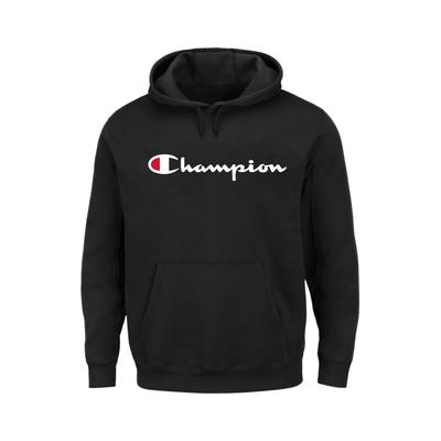 Men's Big & Tall Champion® Script Hoodie by Champion in Black (Size 2XLT)