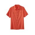 Men's Big & Tall Short-Sleeve Linen Shirt by KingSize in Light Coral (Size 5XL)
